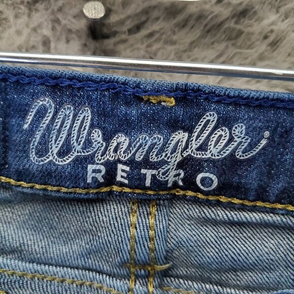Wrangler Jeans Womens Size 12 Blue Slim Boot Retro Stretch Denim Casual - Picture 3 of 12